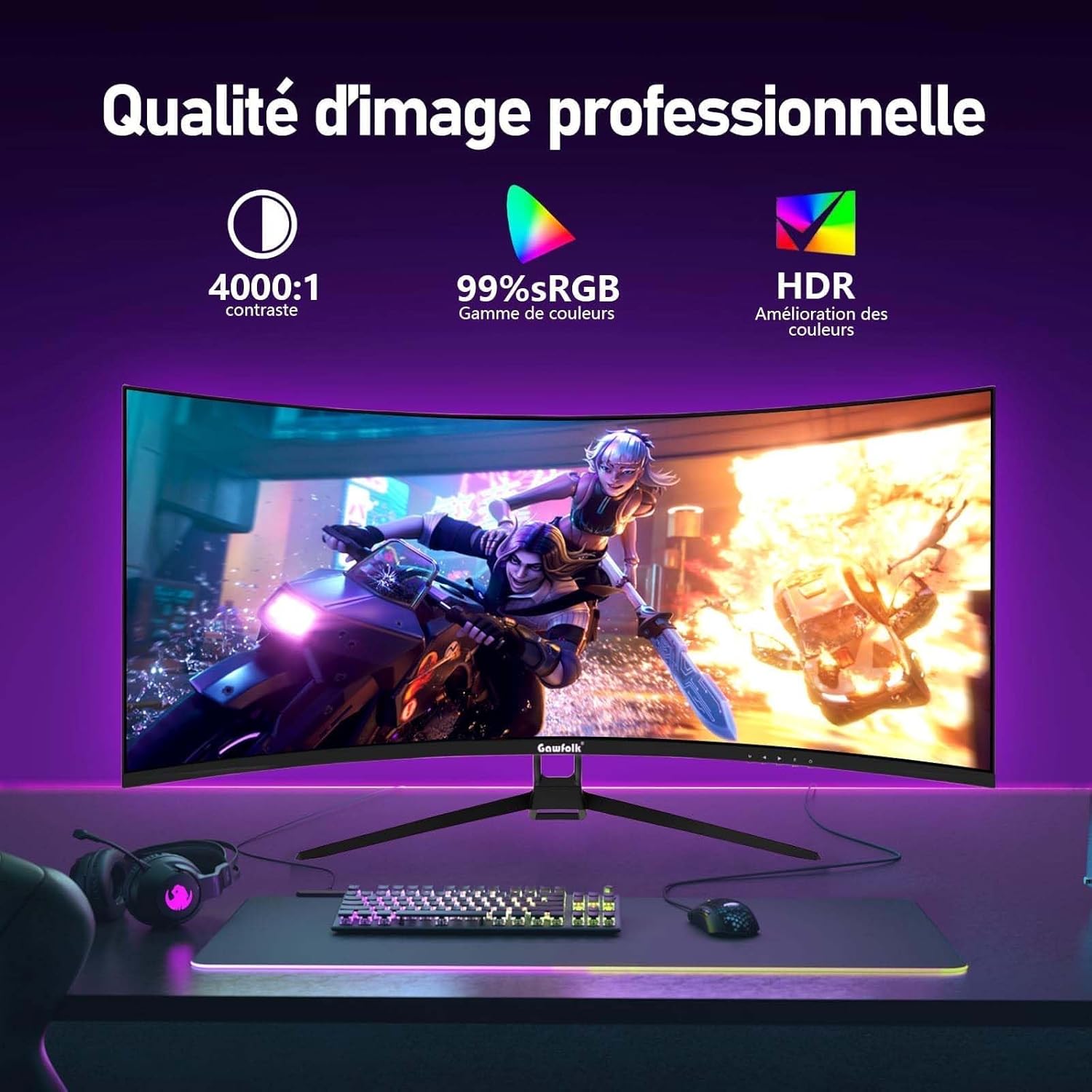 AOC CU34E4CW da 34 pollici UW-QHD Monitor curvo - Monitor - Immagine 5