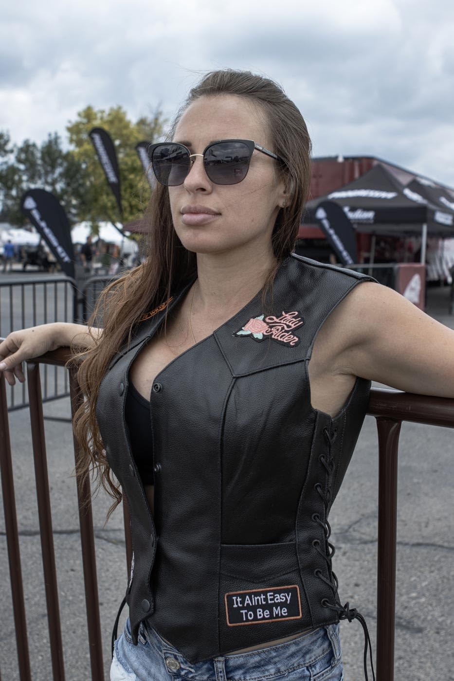 Event Leather ELL4900 Women's 'Love to Ride' Black Leather