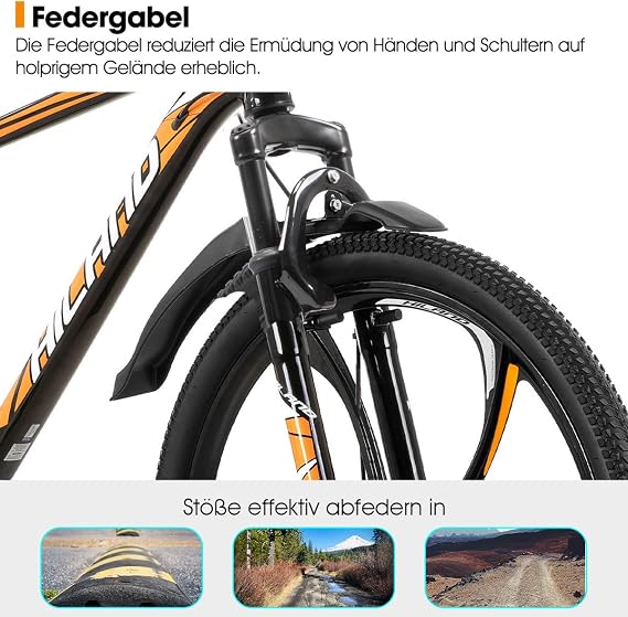 HILAND 26 inch mountain bike for adults 3/6 spoked bike 18 speed men's mountain bike with double disc brake 26 inch MTB aluminum frame bike