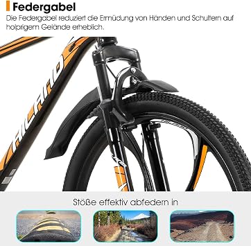 HILAND 26 inch mountain bike for adults 3/6 spoked bike 18 speed men's mountain bike with double disc brake 26 inch MTB aluminum frame bike