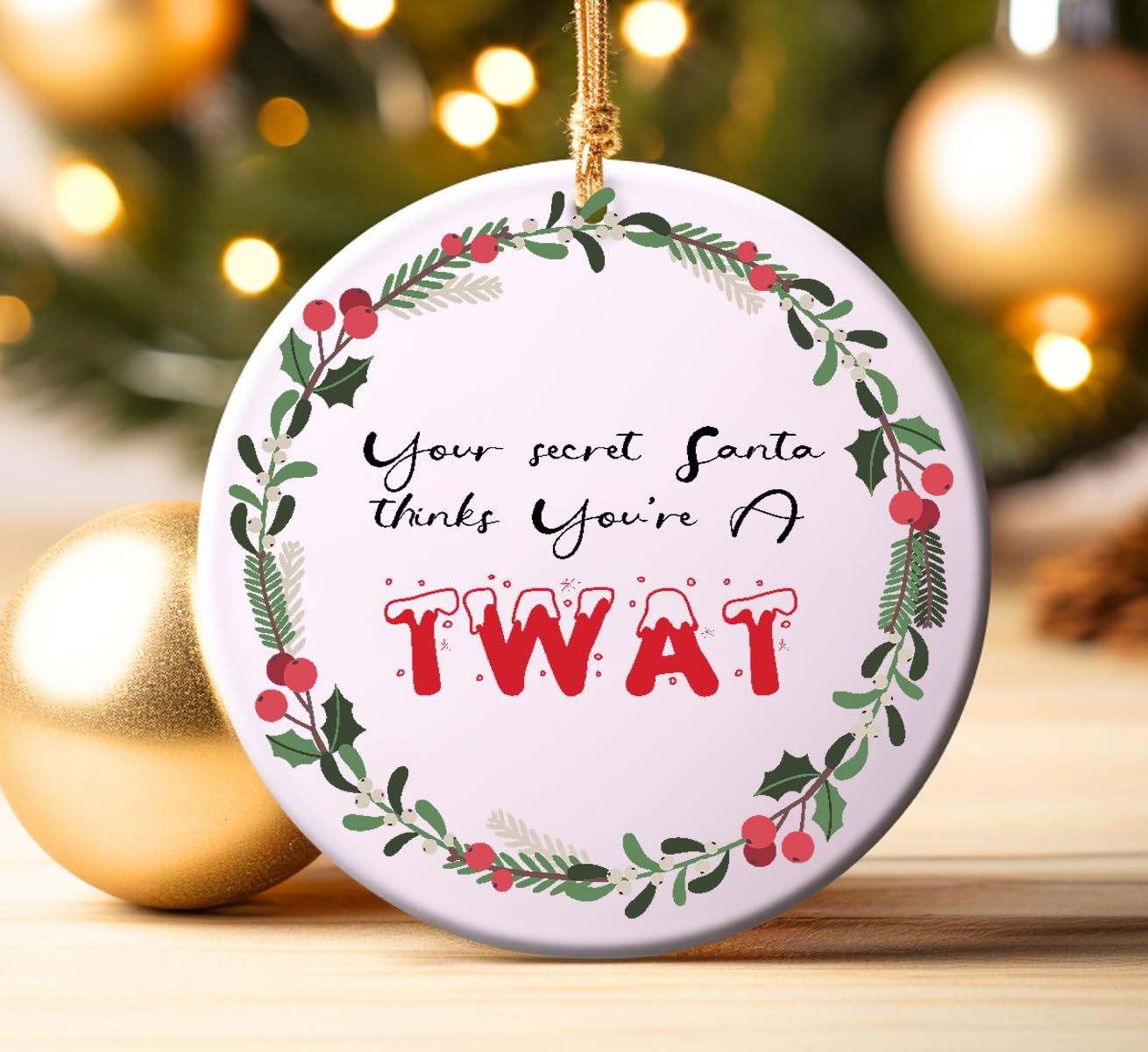 Secret Santa Rude Baubles, Funny Offensive Bauble, Swear Words, Novelty Gift, Christmas 2024 Gift, Rude Gift Bauble, Rude Christmas Bauble (Gift Box)
