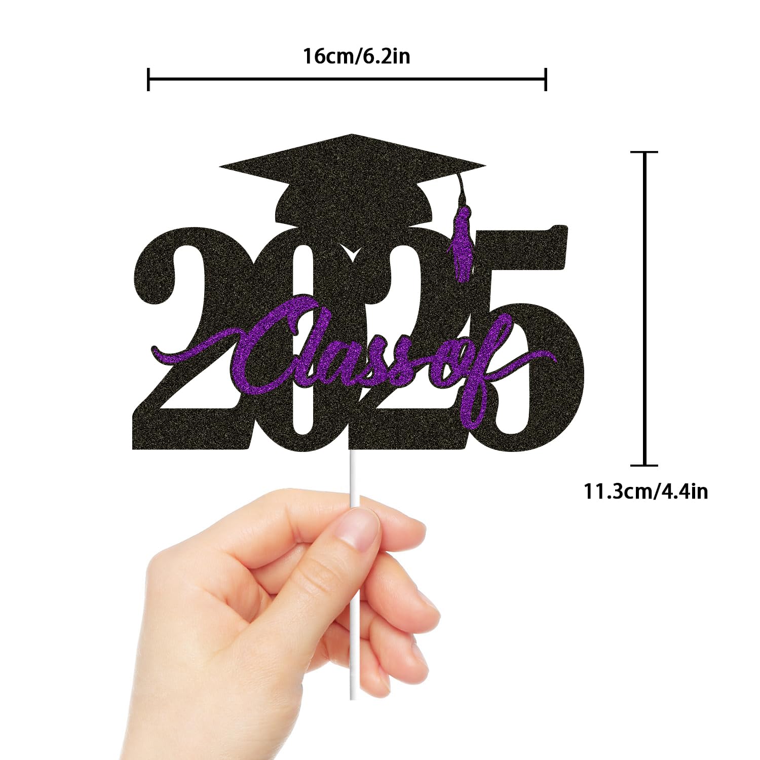 24 Pack Class Of 2025 Graduation Cake Toppers - Diploma Cap & Congrats Grad Decorations For Cupcakes, Desserts - View #7
