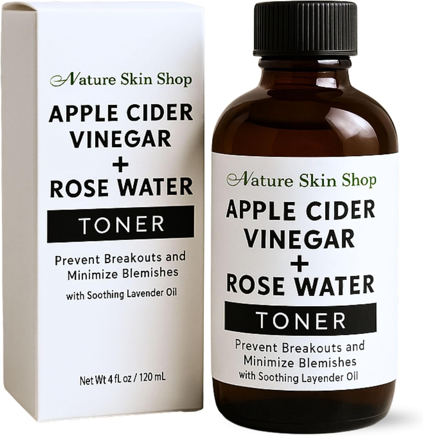 Nature Skin Shop Apple Cider Vinegar & Rose Water Toner, pH Balancing Face Mist for Oily, Acne-Prone Skin, Minimizes Pores & Controls Shine, with Soothing Aloe