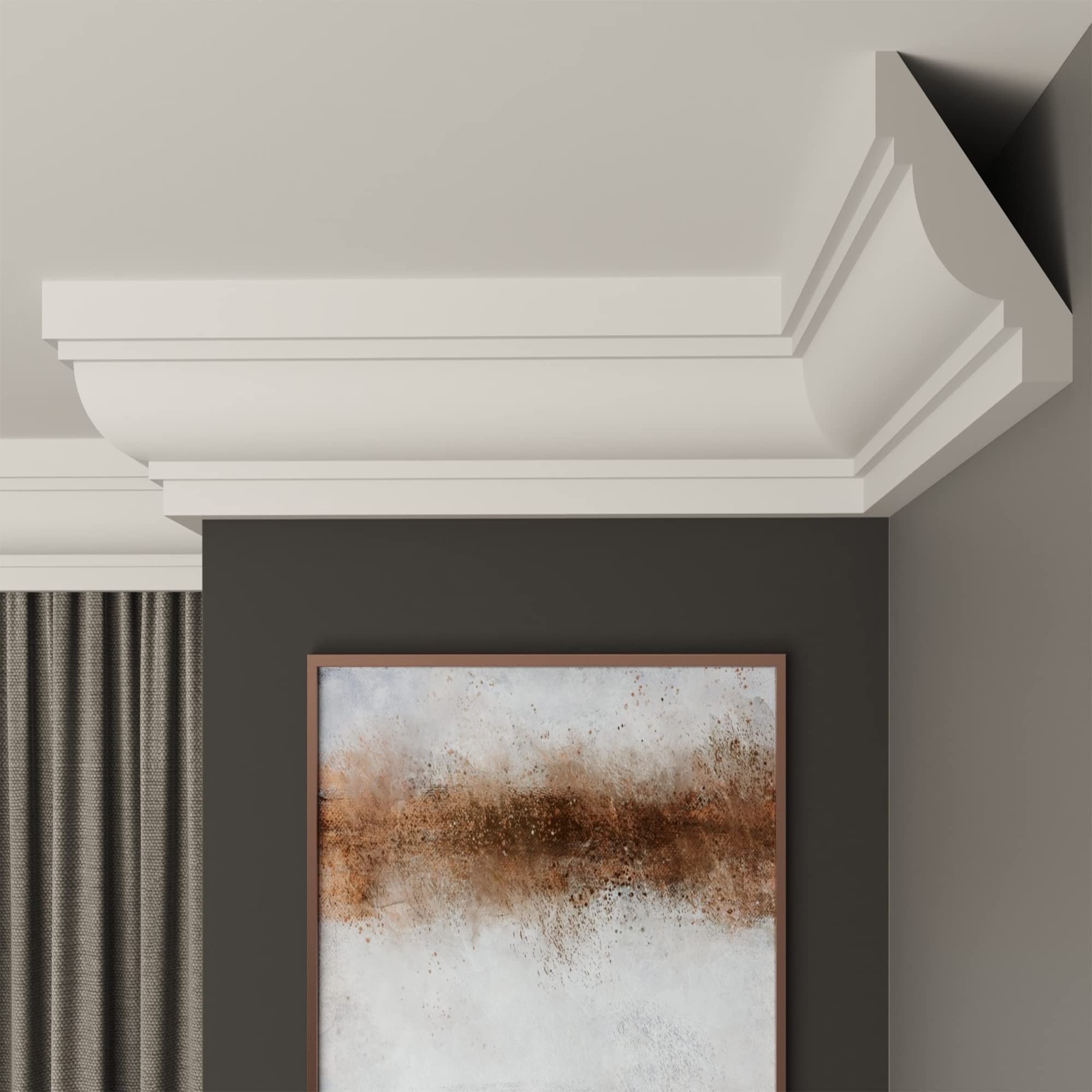FAST DECOR Decorative Coving for Ceilings, Premium Extruded Polystyrene Cornice Coving, Lightweight Ceiling Moulding Trim, Flexible and Durable Ceiling Cornice Trim (CS13, 10M (5 Length))