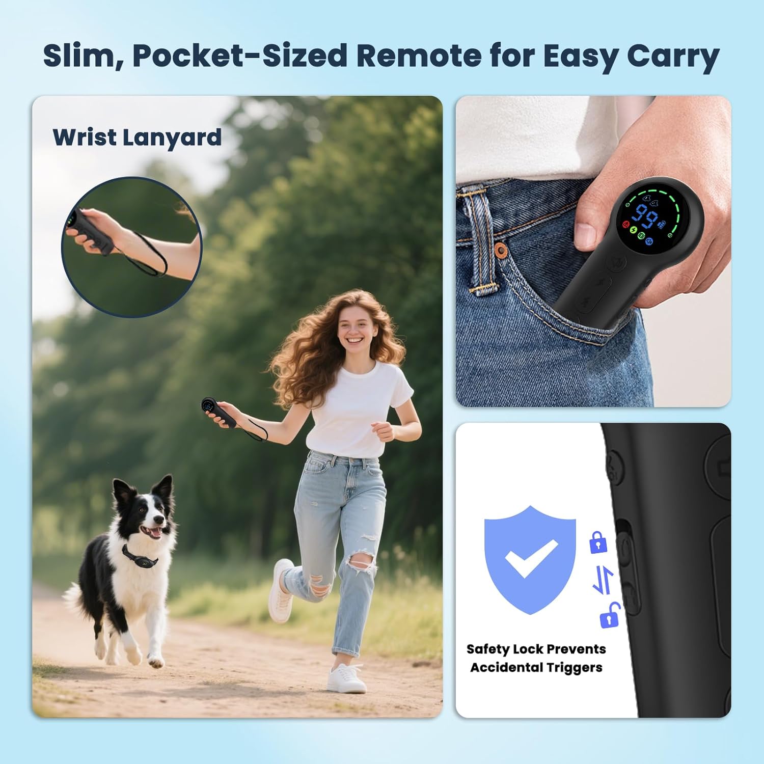 Dog Shock Collar with Soft Neoprene Padded - 4 Training Modes E Collar with 1600FT Remote Control for 5–120 lbs Large Medium Small Dogs, IPX7 Waterproof, Black