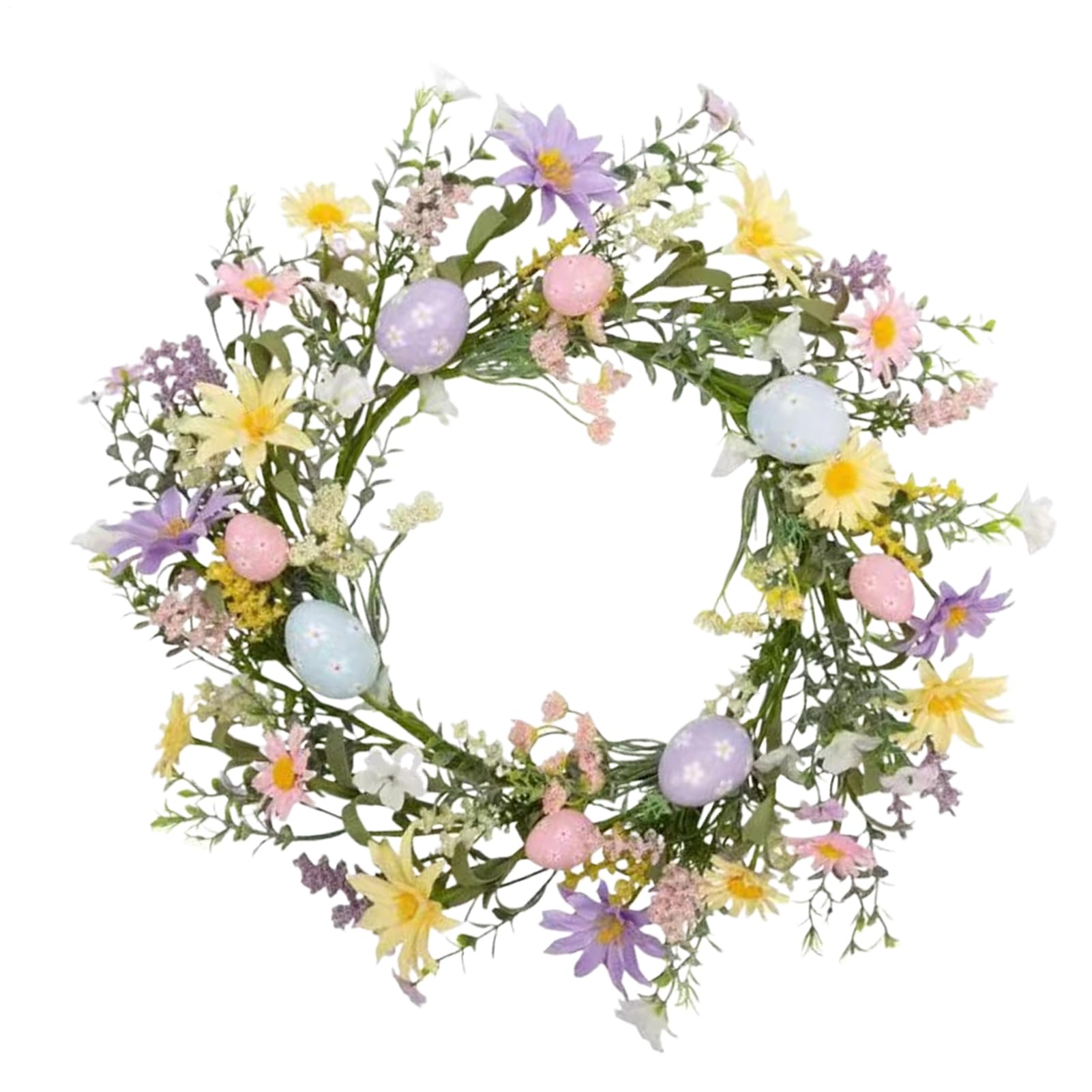 Couronne de Pâques fleurs artificielles décoration jardin et cheminée