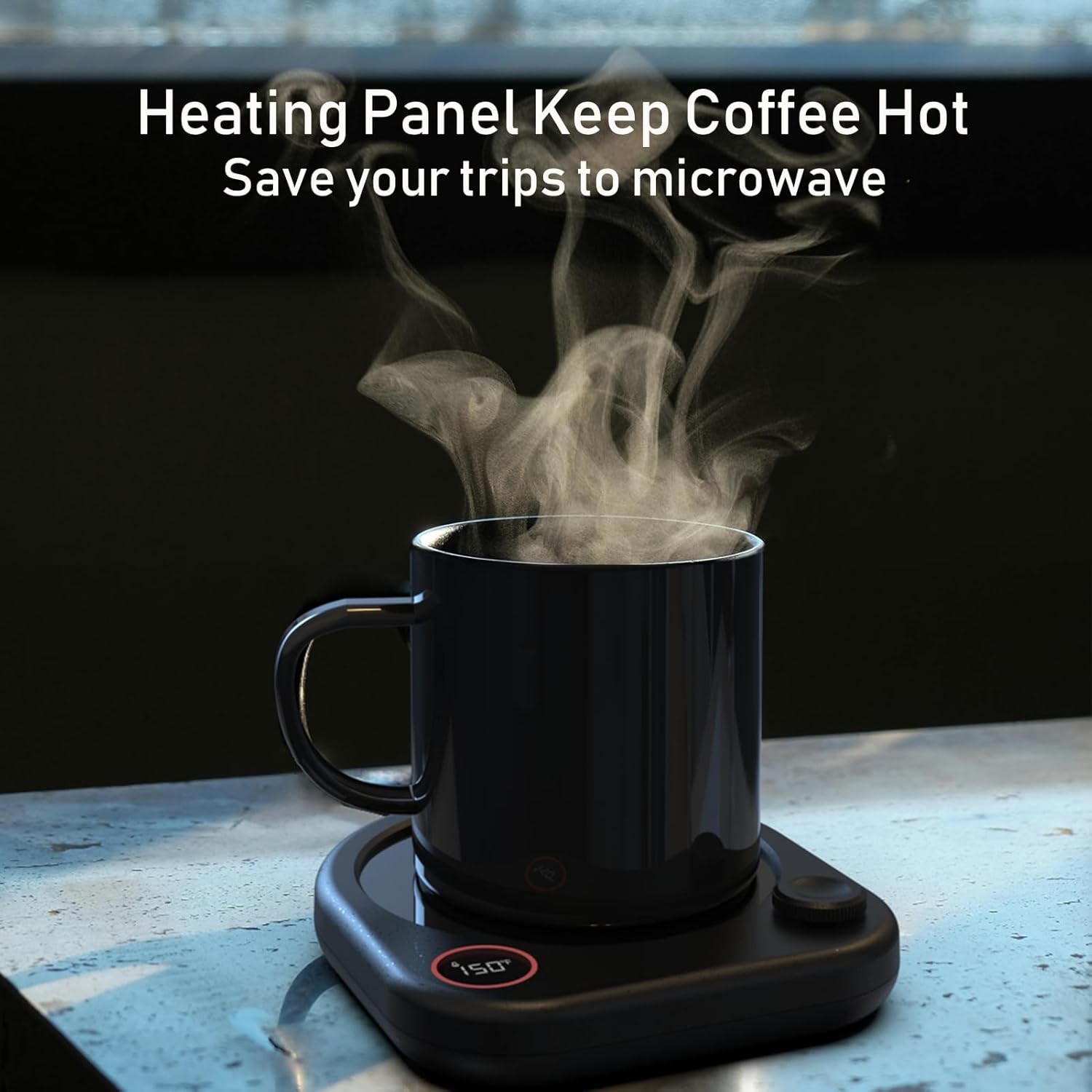 Oracer Coffee Mug Warmer Set, Heated Coffee Cup for Desk with Auto Shut Off, Smart Electric Heater for Tea Milk Beverages Candle with Adjustable Temperature Display