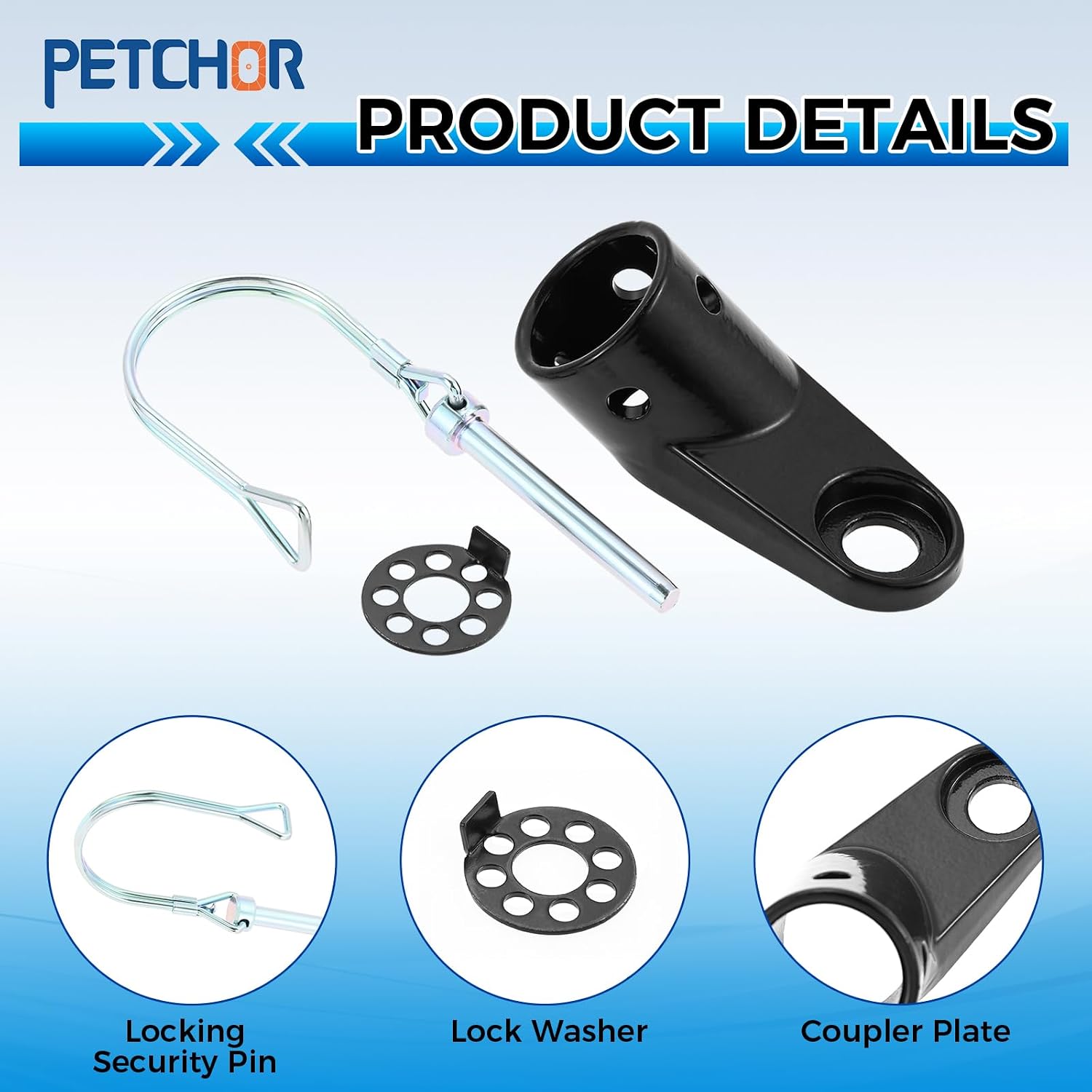 Bike Trailer Hitch Coupler Compatible with Instep & Schwinn Trailers, Universal Bicycle Trailer Attachment for Kids/Dogs/Cargo, Replacement Bike Trailer Connector Parts for Baby/Pet Trailers