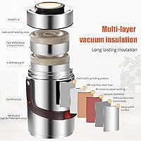 Vista 2 de Termo de sopa al vacío de acero inoxidable para adultos de 67 onzas para alimentos calientes con insertos, caja Bento apilable y bolsa de almuerzo