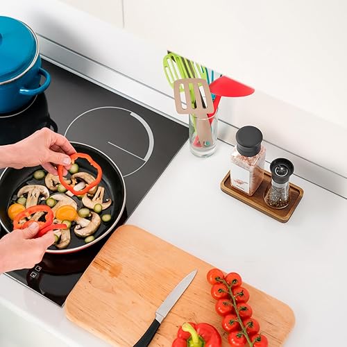 Miniatura 5 de ALELION Bandeja de tocador pequeña de 6" para baño - Bandeja dispensadora de jabón de cocina de madera de acacia - Bandeja decorativa para tocador