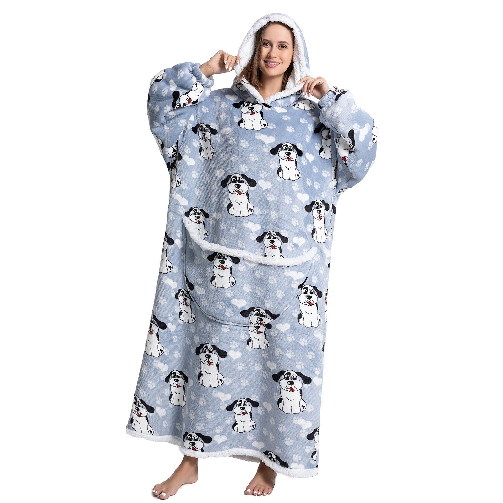 Wearable Blanket Hoodie | Oversized Hoodie Blanket | Super Cozy and Big Wearable Blanket Hoodie Sweatshirt with Pocket for Men and