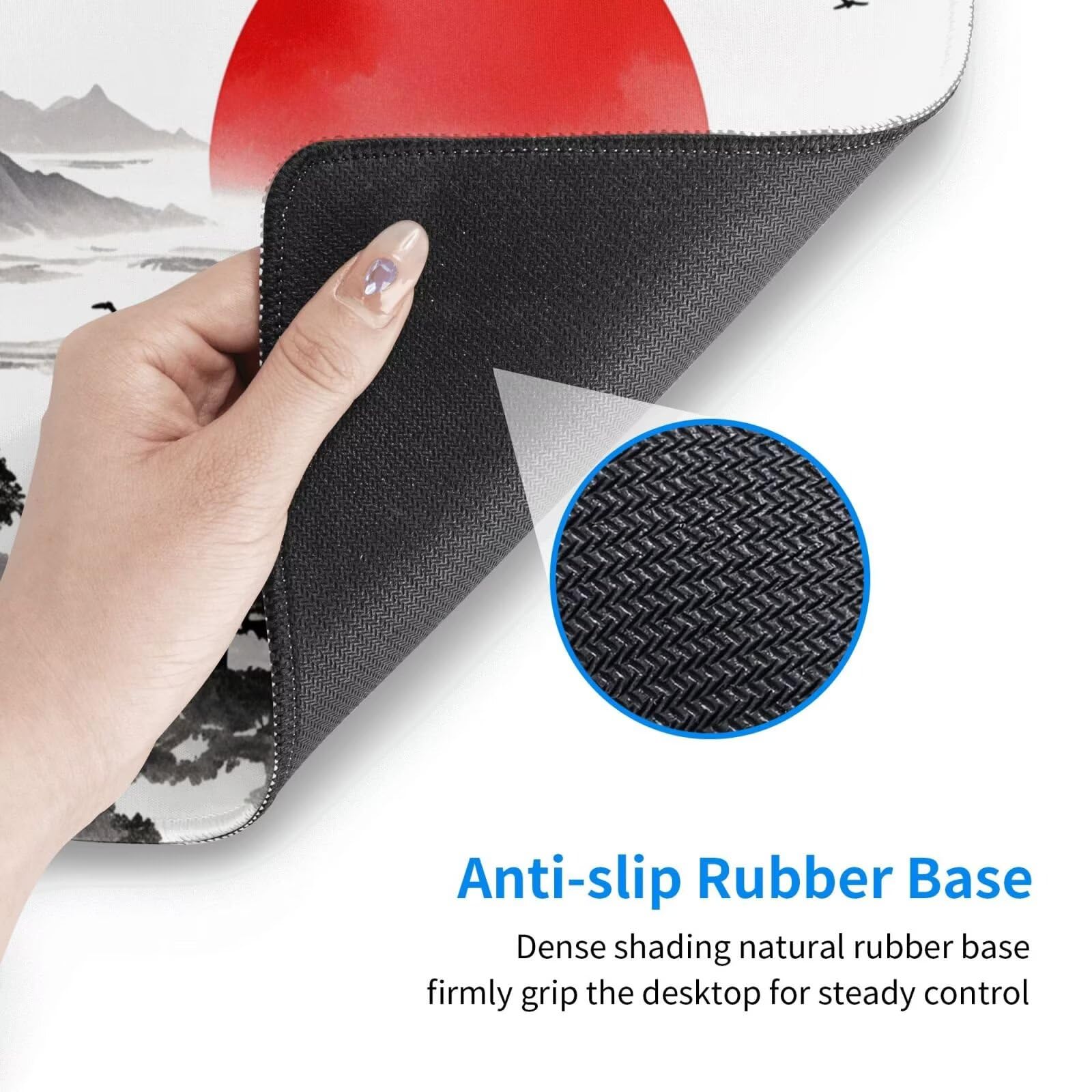 Gaming Mauspad XXL 900x600x3mm Mousepad Verlängertes Groß Mauspad Schreibtischauflage,Genähte Kanten rutschfeste Gummibasis,Verbessert Präzision Geschwindigkeit Home Office Chinesische Malerei L-3134