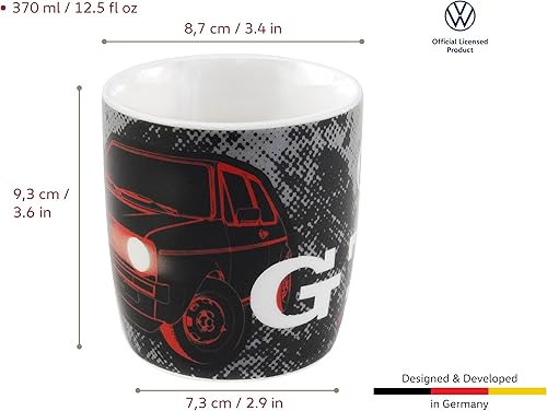 Miniatura 9 de BRISA VW Collection - Taza de cerámica para café, té y capuchino, diseño GTI Golf (12.5 fl oz12.5 fl ozGTI The Legendrojo)