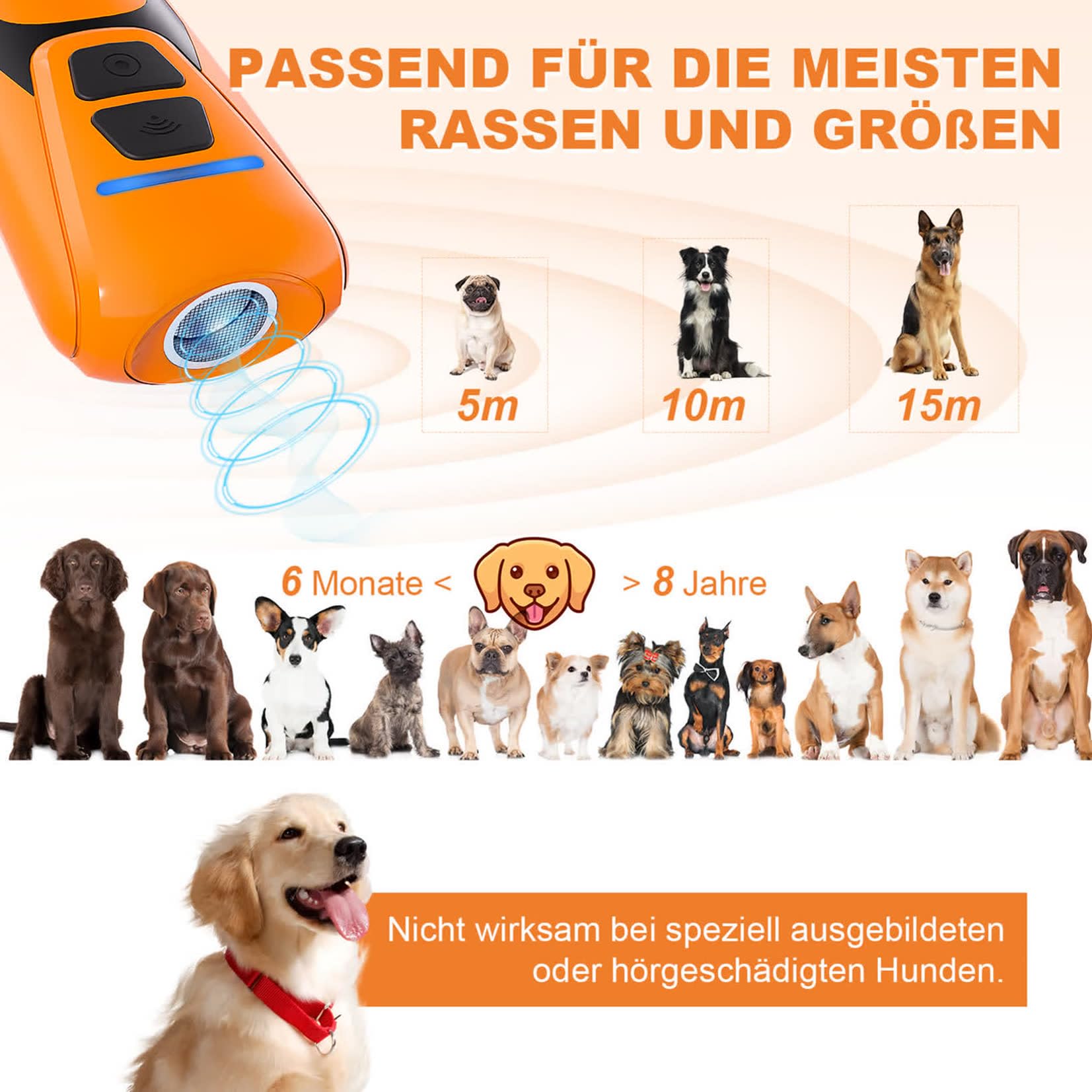 Dispositivo Anti-abbaio per Cani, deterrente Portatile per Cani 260906