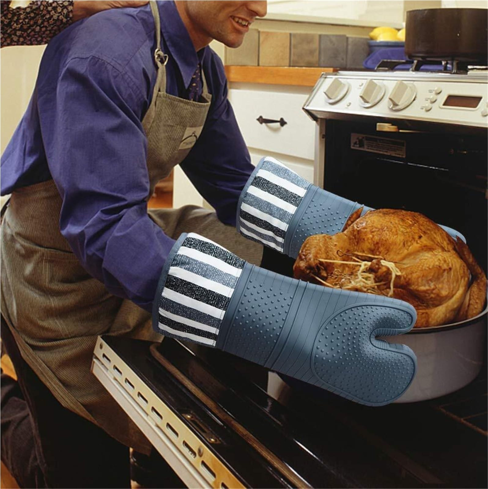 Gant Four Maniques Cuisine Gants De Four Résistants À La Chaleur, Gants D'isolation en Silicone, Gants De Cuisson Et De Cuisine Gant Cuisine