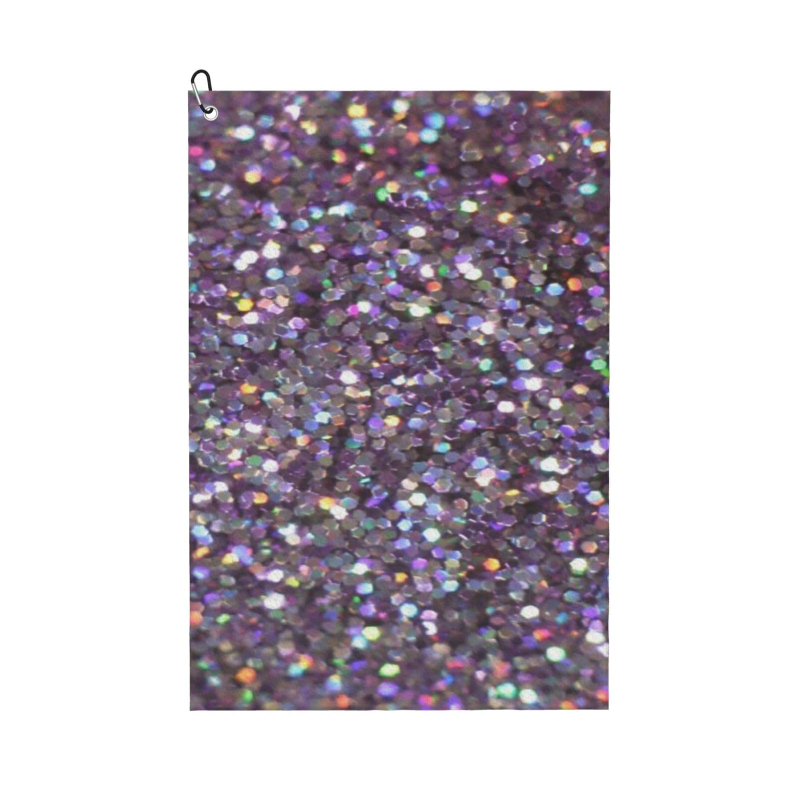 Hnnkloy Glitter Sparkles Shimmer, 16x24 in Portable Waffle Golf Towels with Carabiner Clip for Golf Bag