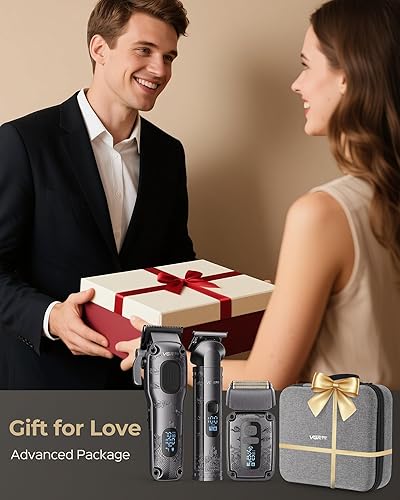 Miniatura 7 de Juego de cortapelos y recortadores para hombres profesional, afeitadora eléctrica impermeable de lámina para hombres, cara y barba, inalámbrica para