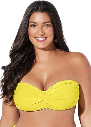 ملابس السباحة لجميع النساء Valentine Ruched Bandeau بيكيني توب بلس