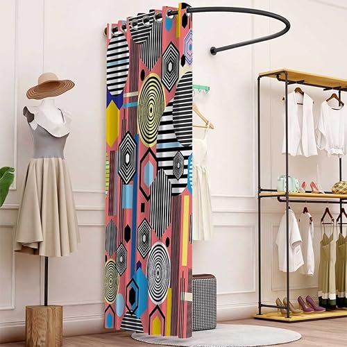 Miniatura 4 de Ilustración - Cortinas opacas de textura abstracta para habitación de estudio, 1 panel, 40 pulgadas de ancho x 47 pulgadas de alto