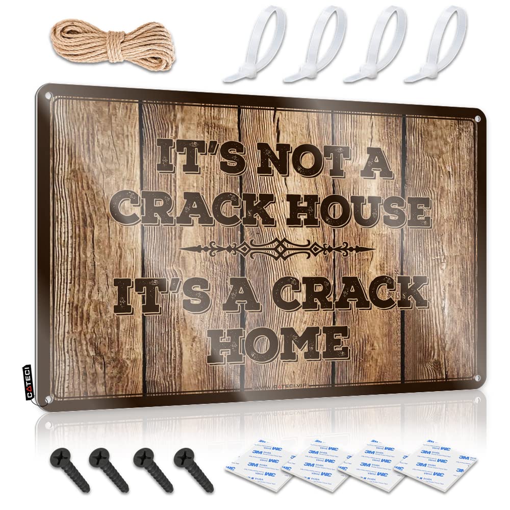 ZTBBDNQHA Home Bar Tin Sign It'S Not A Crack House A Home Tin Sign Funny Saying Tin Signs Tin Bar Signs(30X40CM)