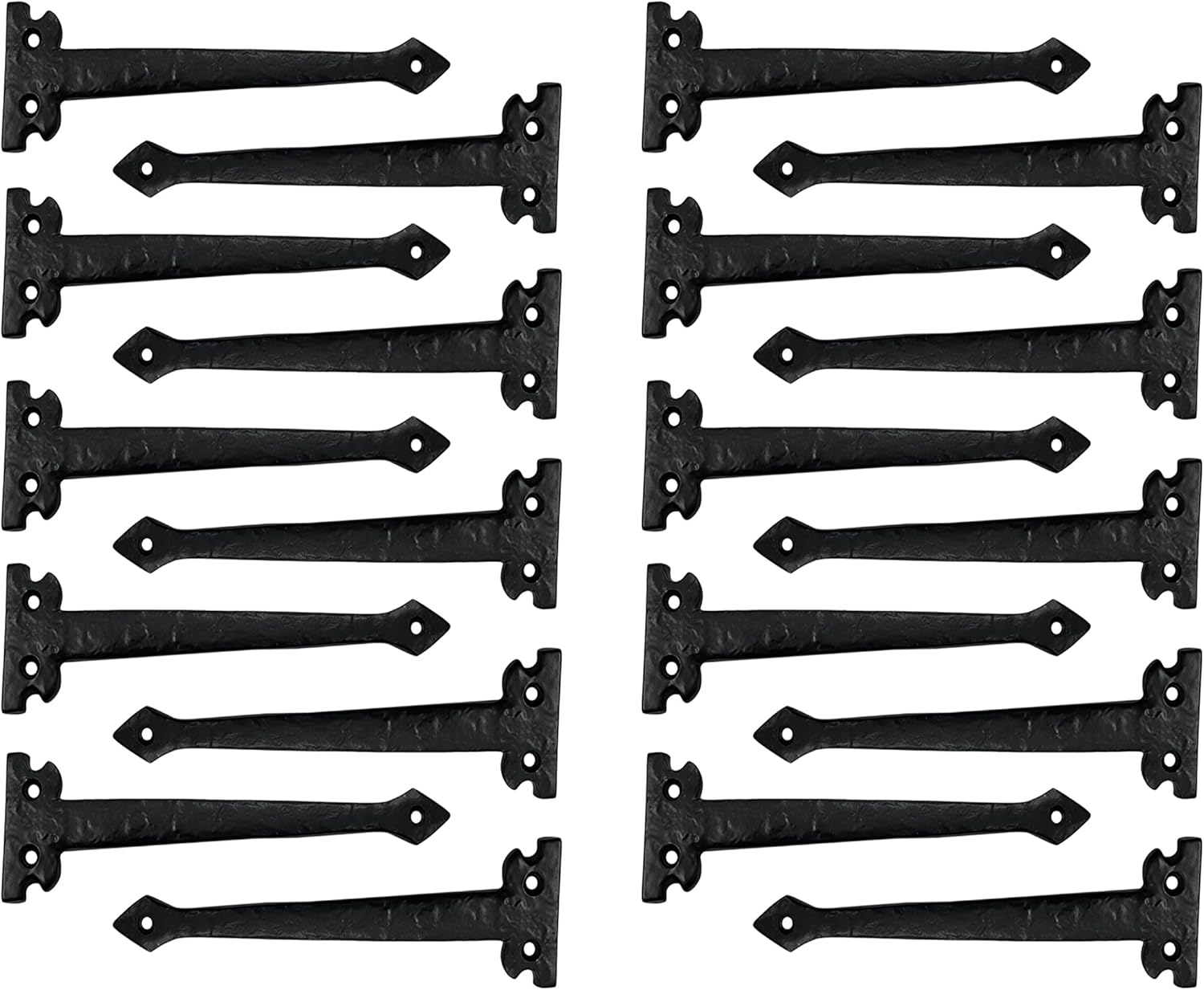 Adonai Hardware 13.90" "Agee Heavy Duty Antique Cast Iron Strap False or Faux or Dummy Hinge Front (2 Pack, Matte Black) for Vintage Barn Doors, Gates, Furniture, Garage, Shutters and Fences
