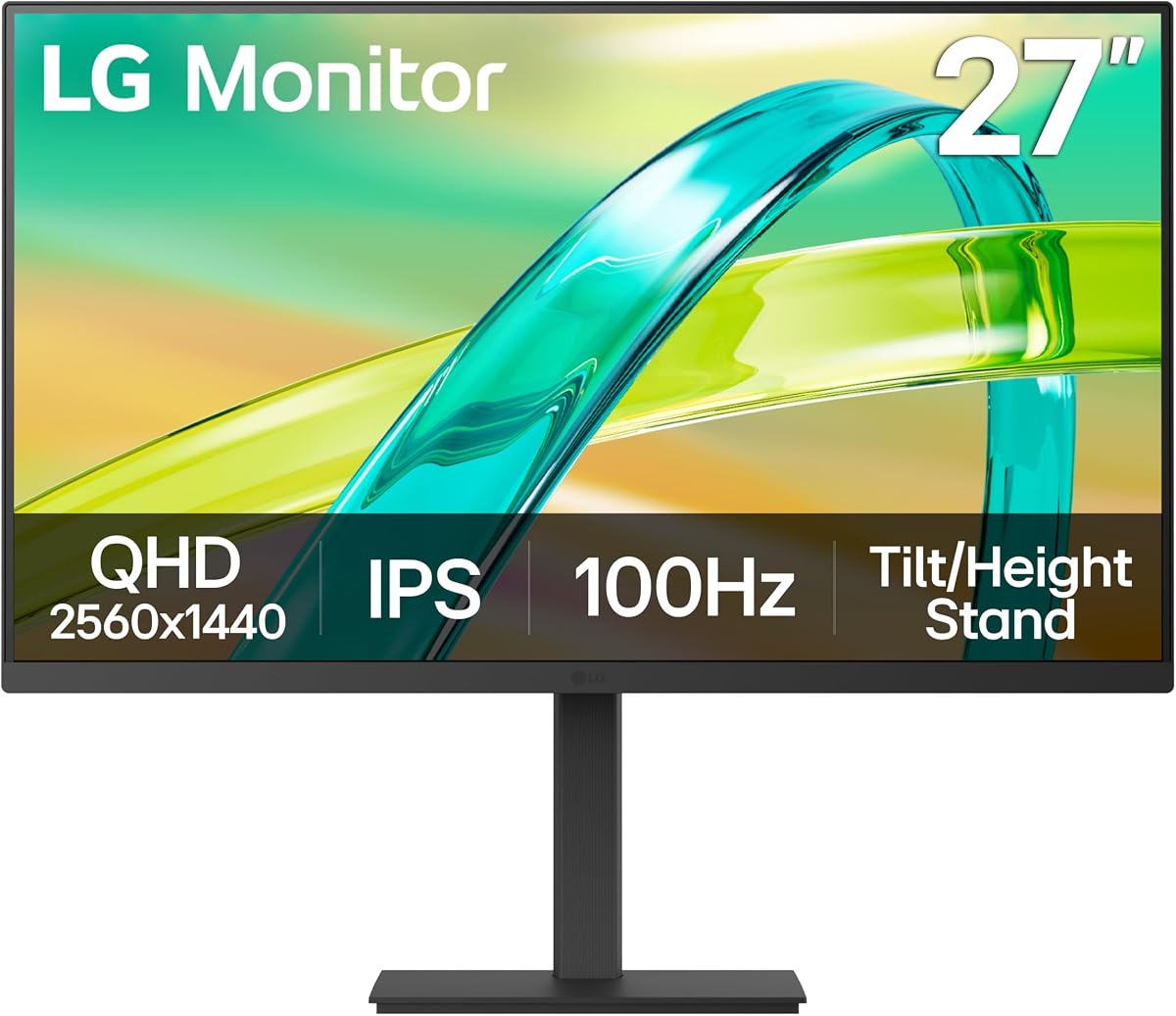 LG 27U630B-B Monitor de computadora IPS QHD 1440p (2560 x 1440) de 27 pulgadas, 100 Hz, HDR10, altavoz incorporado, modo lector, seguro contra parpadeo, HDMI, USB tipo C PD 15 W, soporte ajustable en inclinación/altura, negro