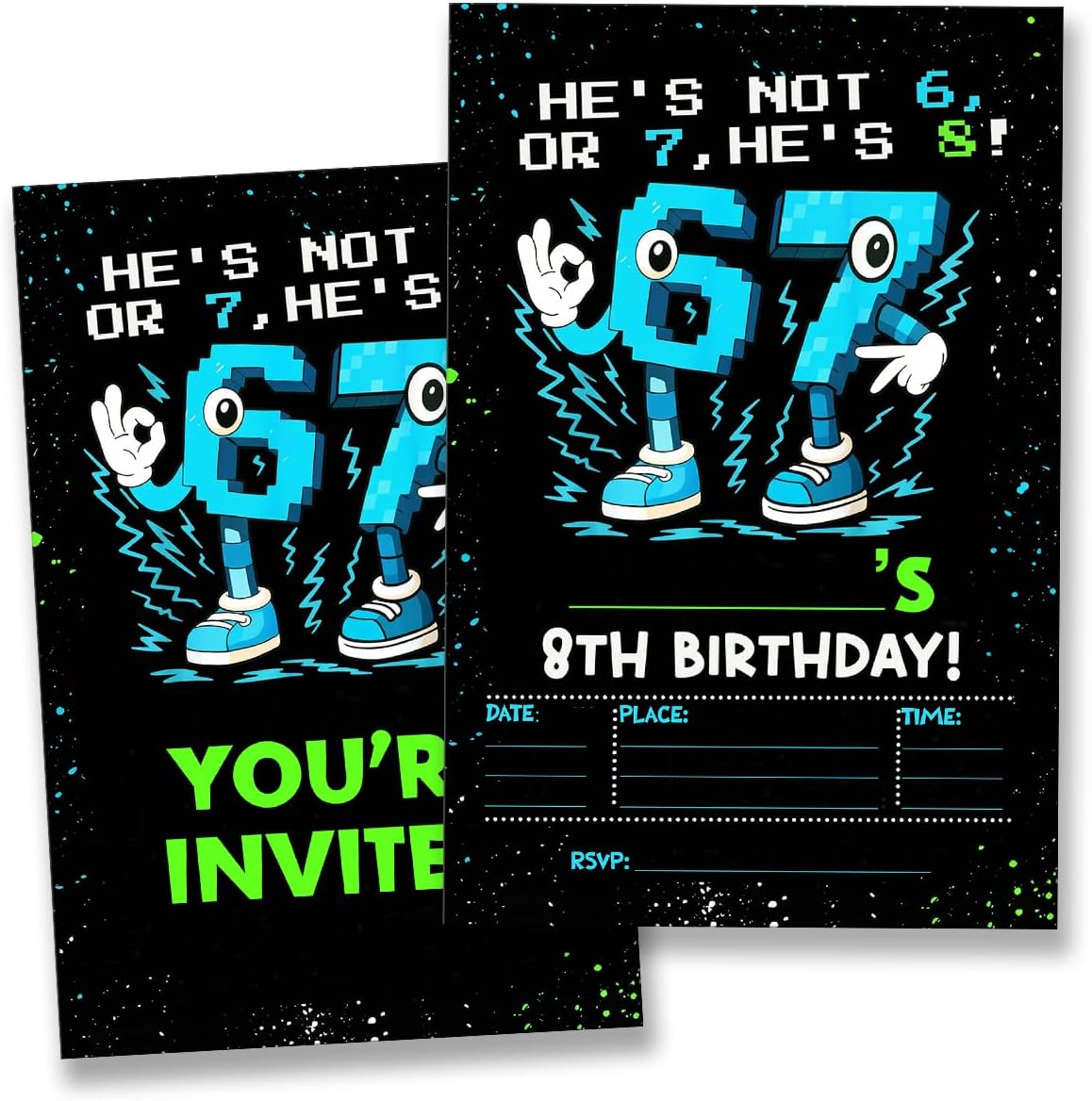 Puppy Dog Birthday Invitations for Boys Girls - Come Sit Stay Colorful Dog Themed Fill in the Blank Birthday Party Invites with Envelopes (20 Count)