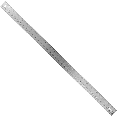 Pacific Arc 24 Inch Stainless Steel Ruler with Inch and Pica Measurements