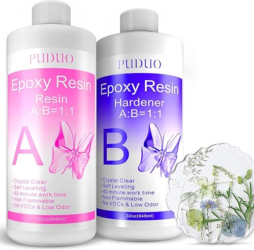 Miniatura 15 de Kit de resina epoxi transparente para arte, joyas, manualidades, revestimiento, 16 onzas, incluye resina de 8 onzas y endurecedor de 8 onzas, 4