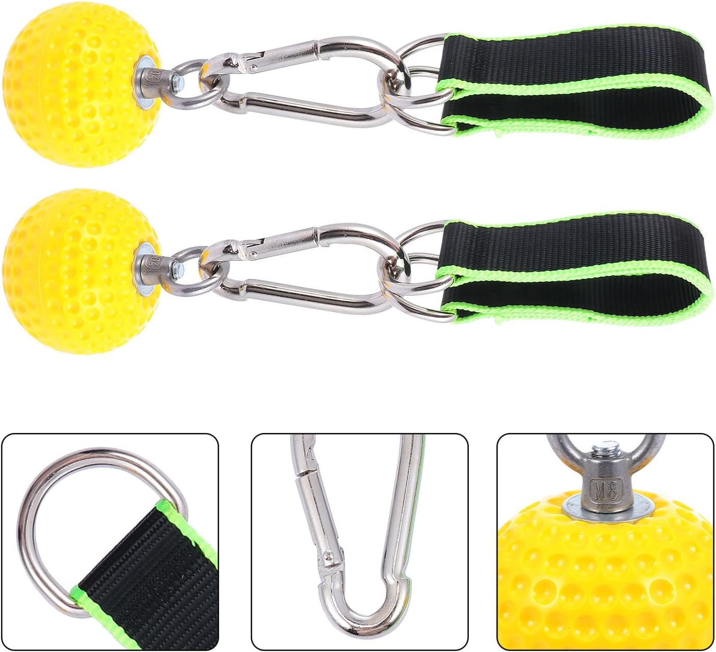 Wrist Exercise Grip Balls Hand Grip Strengthener Set with Climbing Training Straps for Finger Strength Fitness and Pull-up Training Random Color