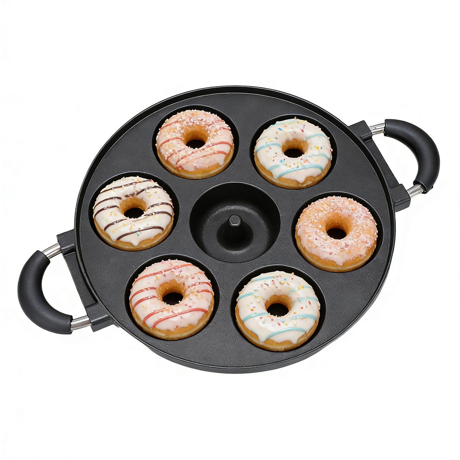 Teigbackform für Donuts 7-Loch antihaftbeschichtete Aluformen