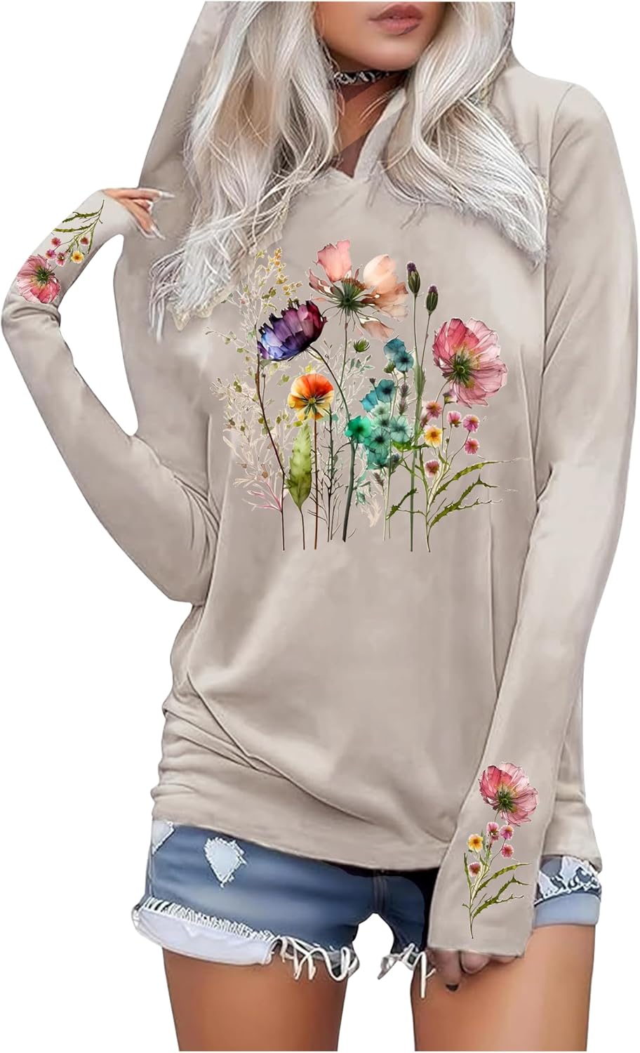 CHUNTIANRAN Hoodies Shirts for Women Early Fall Long Sleeve Tops Vintage Graphic Outfits Tops Fashion Pullover Tees 2025