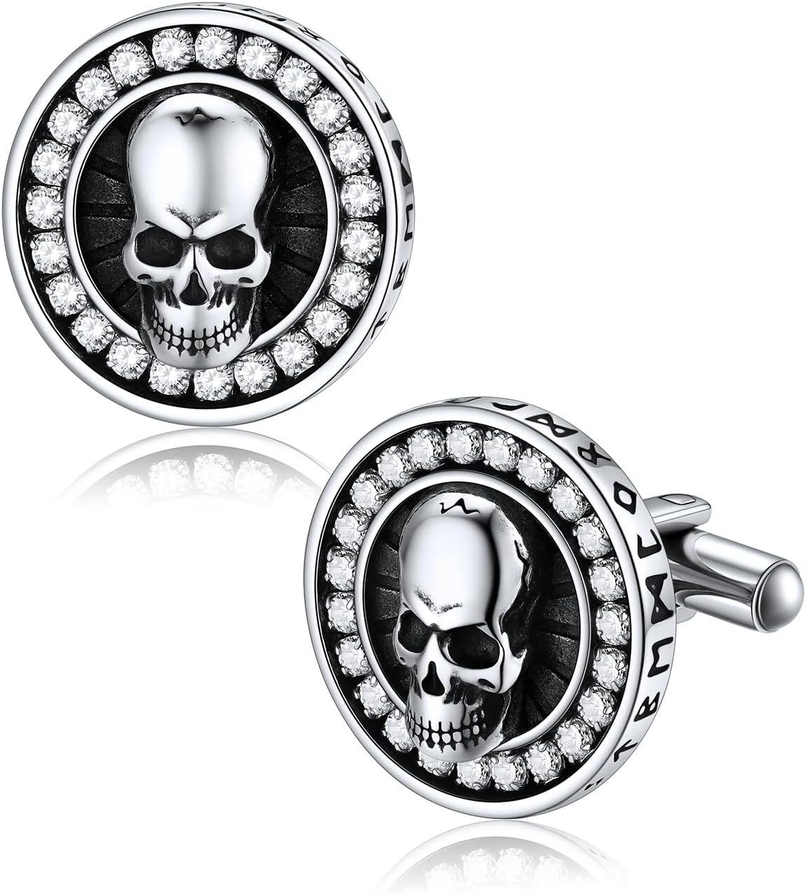 Bandmax Mens Cufflinks Stainless Steel Viking/Skull/Masonic Cuff Links for Men Best Gift for Father Husband Son