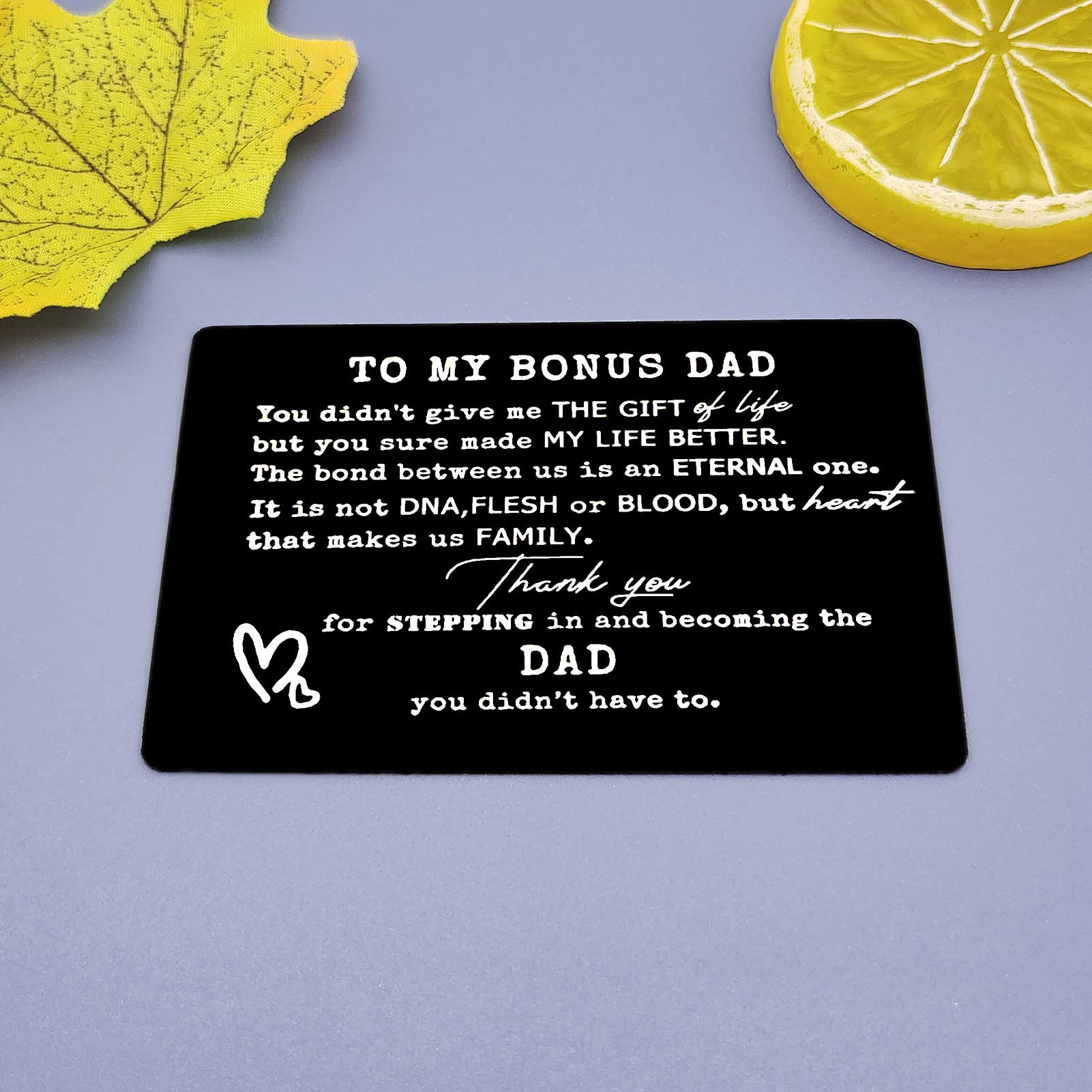 Carte Gravée Pour La Fête Des Pères - Message Personnalisé De Fils à Papa - Cadeau émouvant En Acier