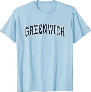Greenwich Connecticut CT Vintage Sports Design Navy Design T-Shirt