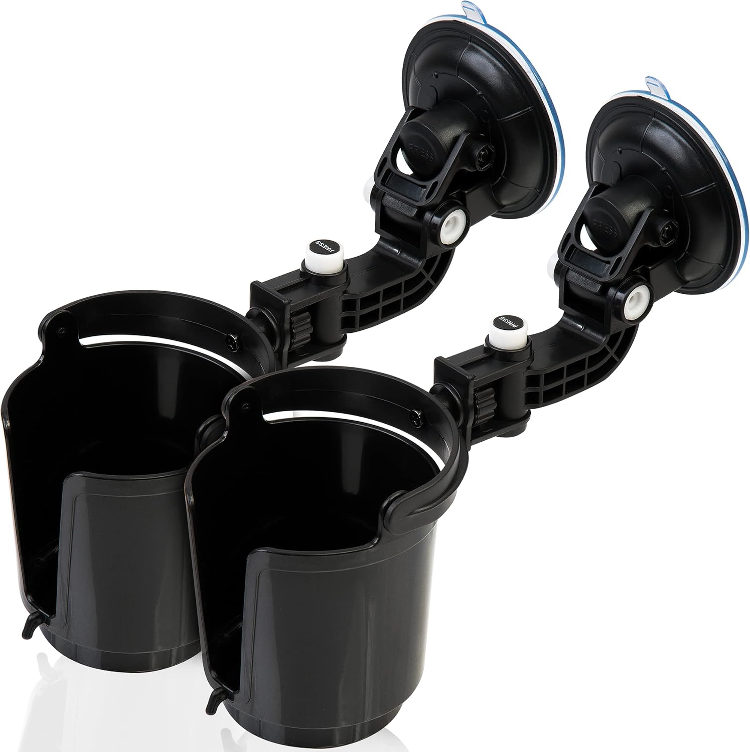 ZONETCH Recessed Folding Cup Drink Holder - 2-Pack Black Premium Quality Recessed Sturdy Black Folding Vehicle Adjustable Drink Cup Holder