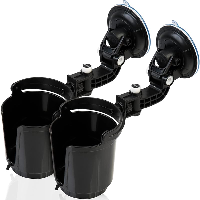 Porta-Copos Veicular Dobrável com Ventosa e Braço Ajustável ZONETECH GA0038/2 Preto, Kit com 2 unidades