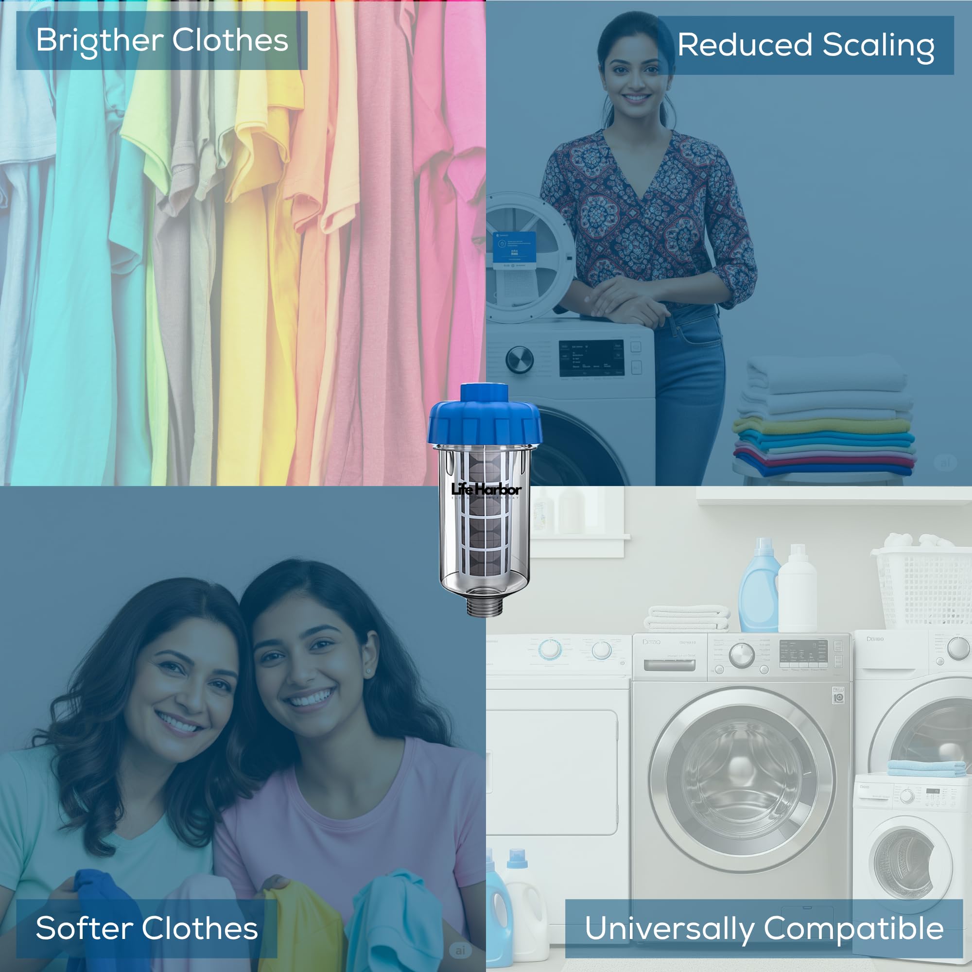Life Harbor Universal Washing Machine Water Filter & Softener – Fits Front & Top Load (LG, IFB, Whirlpool, Samsung) 4