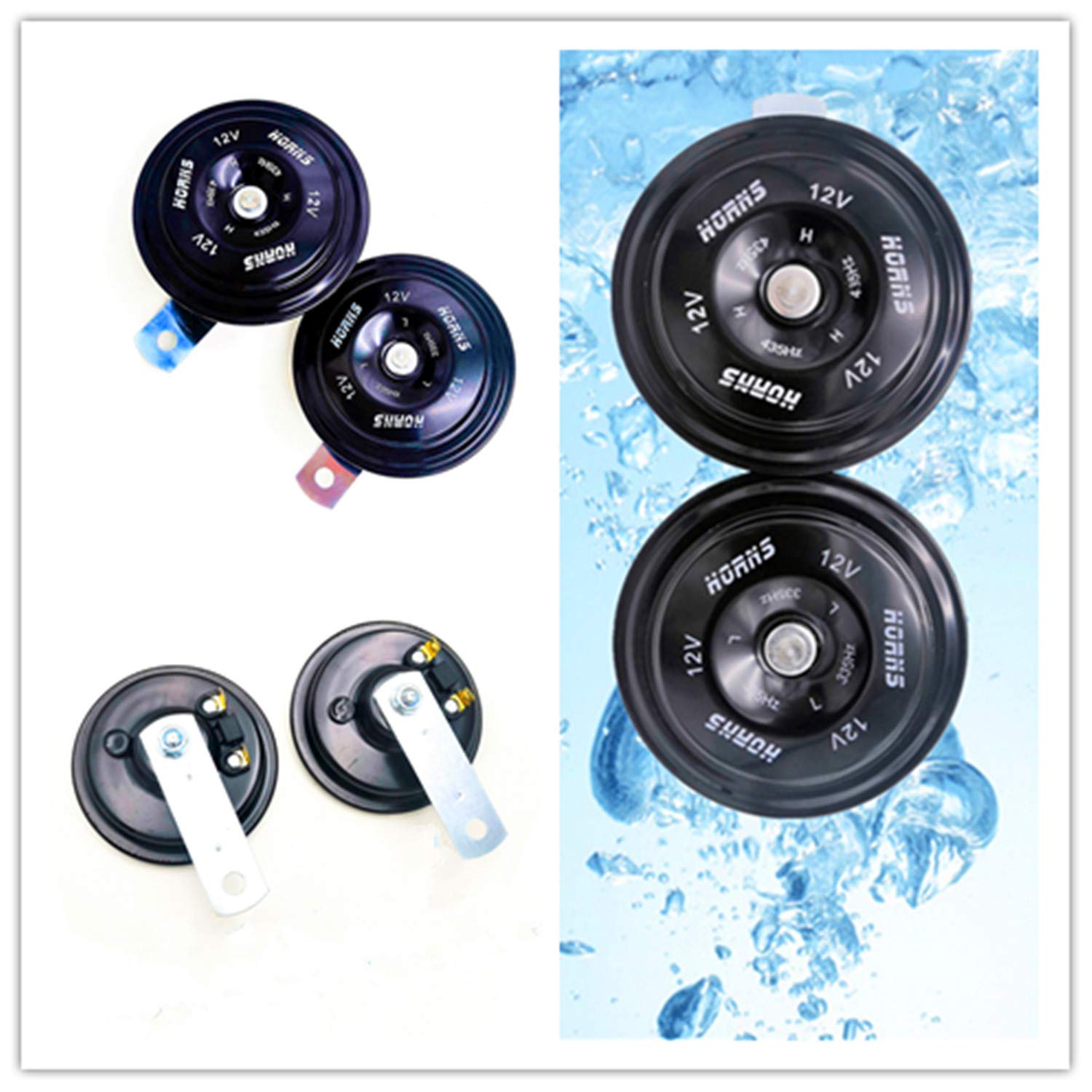 YIYDA Luchthoorn 12V/24V Auto Speaker 165db Met Hoge en Lage Dual Sound Band Beugel Chrome Zink Dubbele Buis Trompet Elektrische Hoorn voor Auto, SUV, Vrachtwagen, Schip