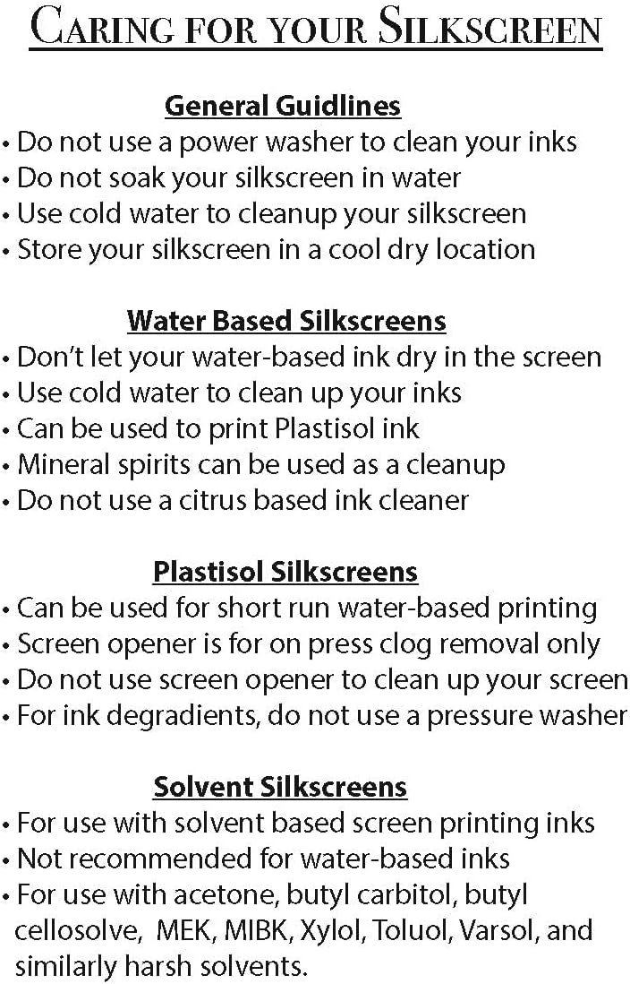 Holden's Screen Supply Screen Printing Custom Pre Burned Silk Screen 18X20 Frame with 110 Mesh and Customizable Text