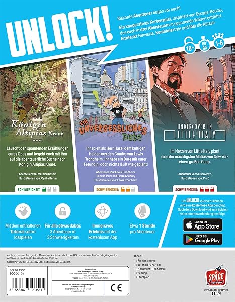 Asmodee, Unlock! Risky Adventures, DE-Version, Familienspiel mit Rätselspaß für 1-6 Spieler ab 10 Jahren, Kooperative Escapespiel mit 60-80 Minuten Spielzeit pro Partie - 4