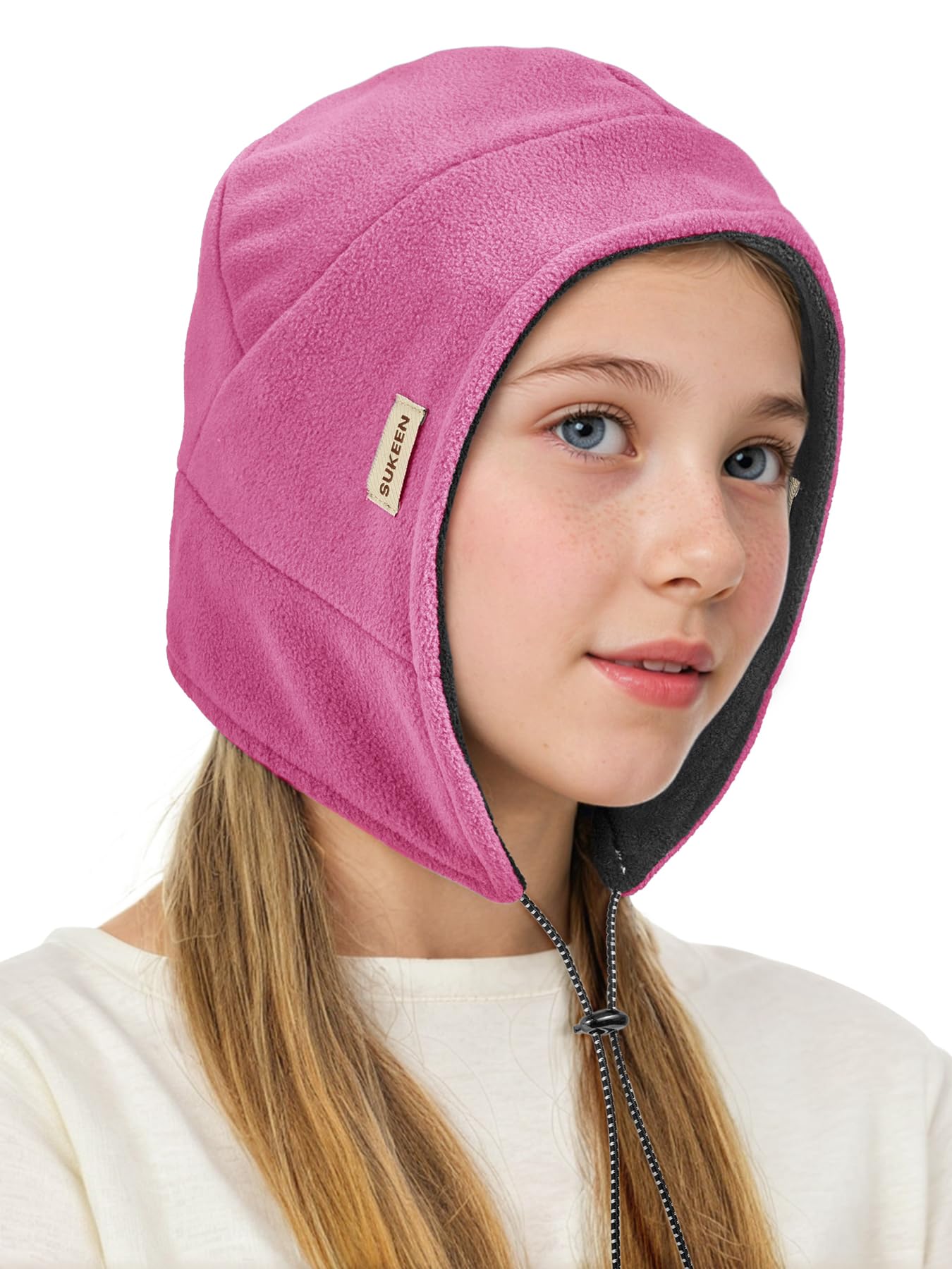 Sukeen Kids Winter Beanie Hat Girls Boys Double Side Wear Warm Hat Antistatic Cold Weather Hat Fleece Skull Cap for Outdoor