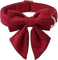 Vista 55 de Collares Verdes para Perros Pequeños, Lindo Collar de Pana para Perro con Corbatín, Hebilla de Metal de Seguridad, Collares Ajustables