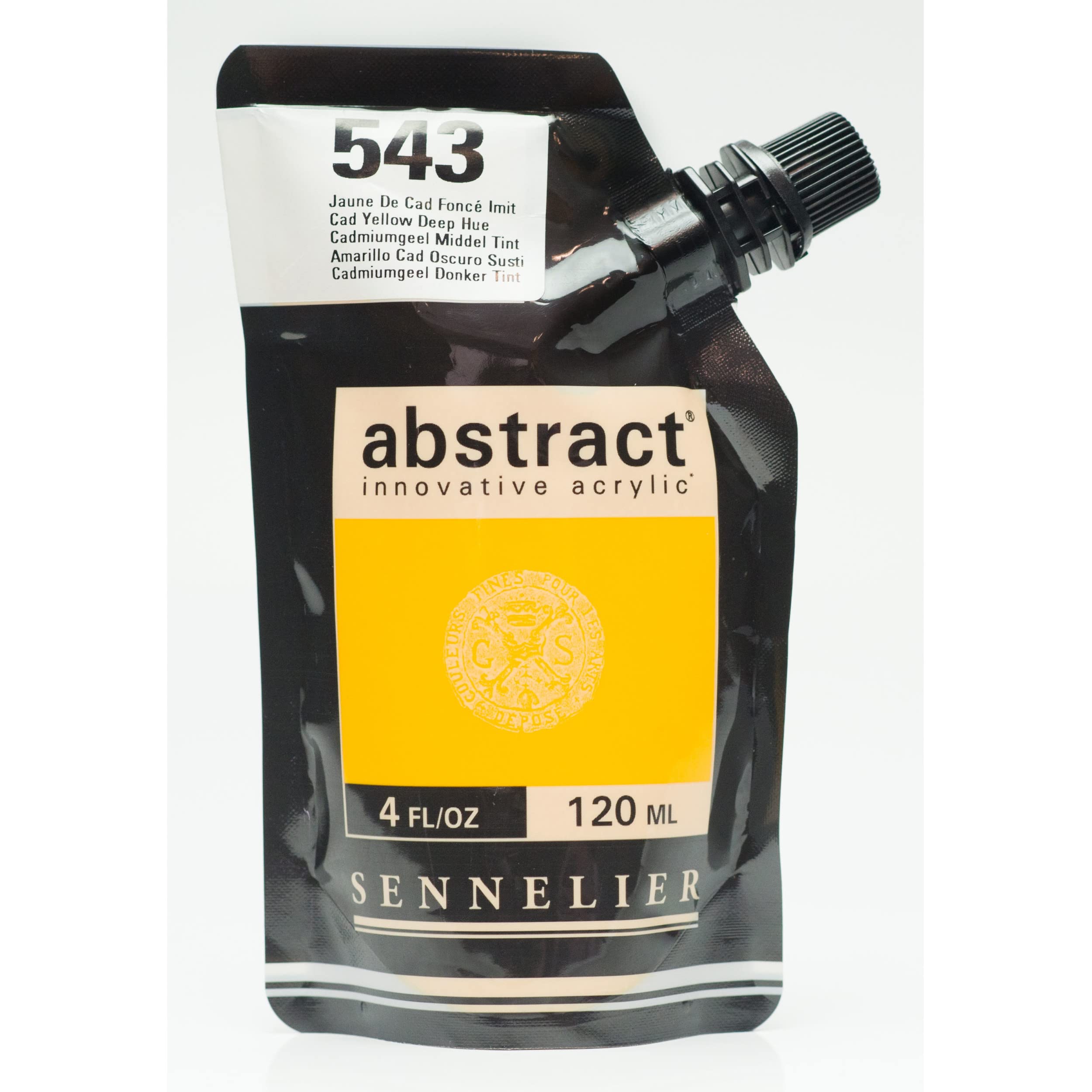 Sennelier Cadmium Yellow Deep Hue Abstract Acrylic Paint Pouch, 120Ml,