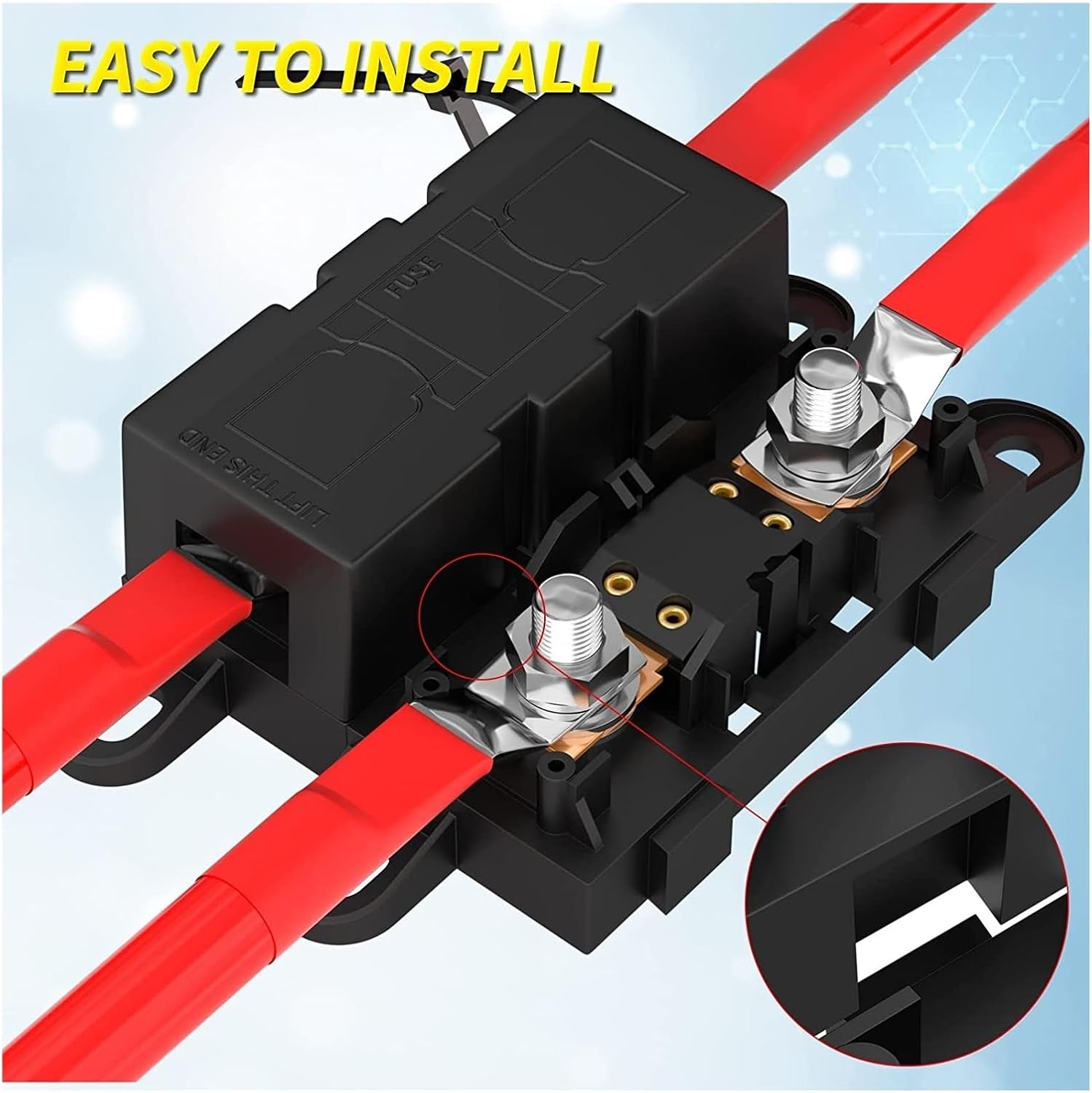 DaierTek MEGA Fuse Block ANL Blade Fuse Holder Flat Type Fuse For Car Boat 80A 100A 125A 150A 175A 200A 250A 300A(250A)