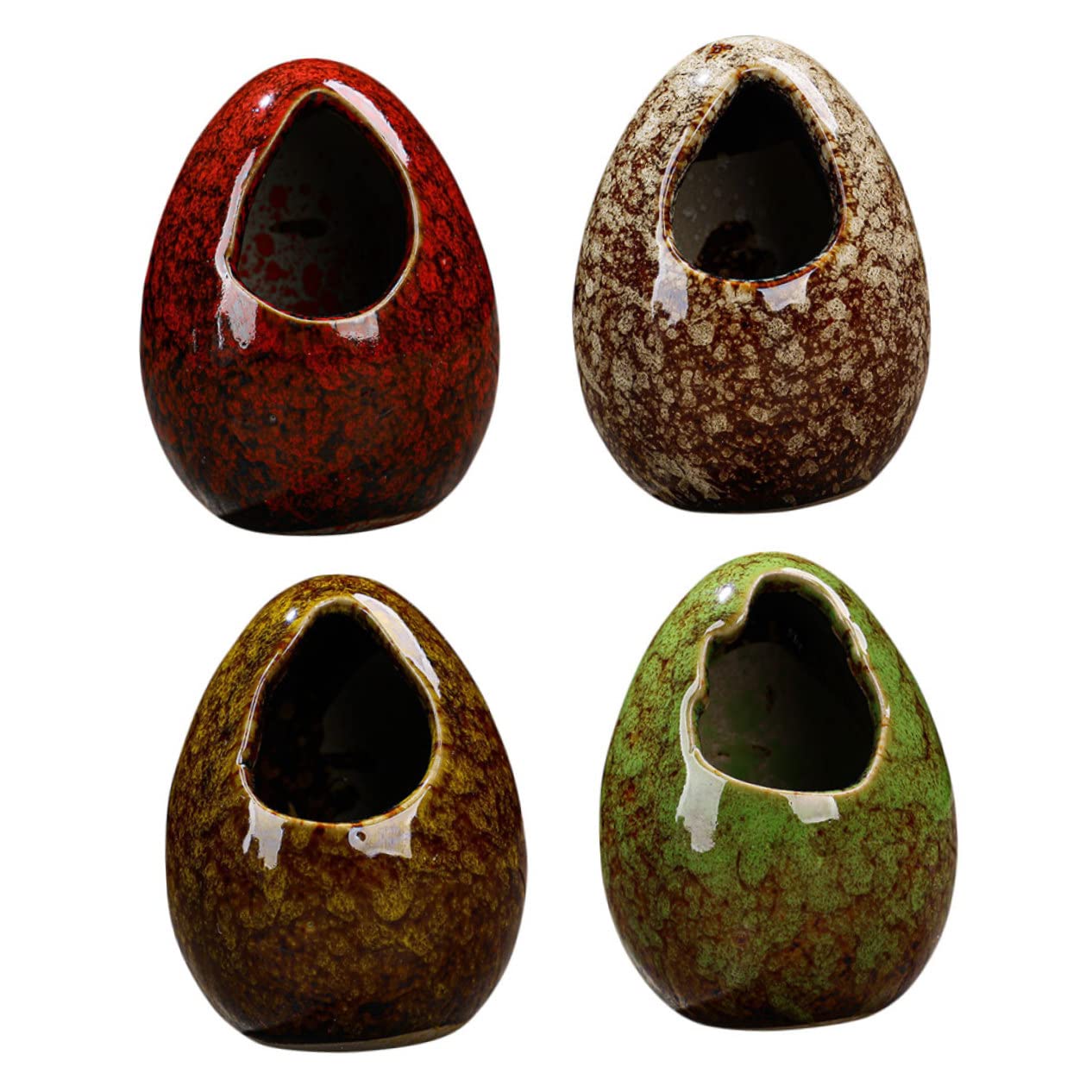 Floreros de cerámica artesanales MAGICLULU estilo japonés retro para decoración selecta