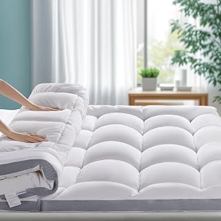 King Mattress Topper - Relieve Back Pain with 1700GSM Gel-Infused Cooling, Breathable Sides & 6"-18" Deep Pocket(78"x80") - Amazon product rated Grade A