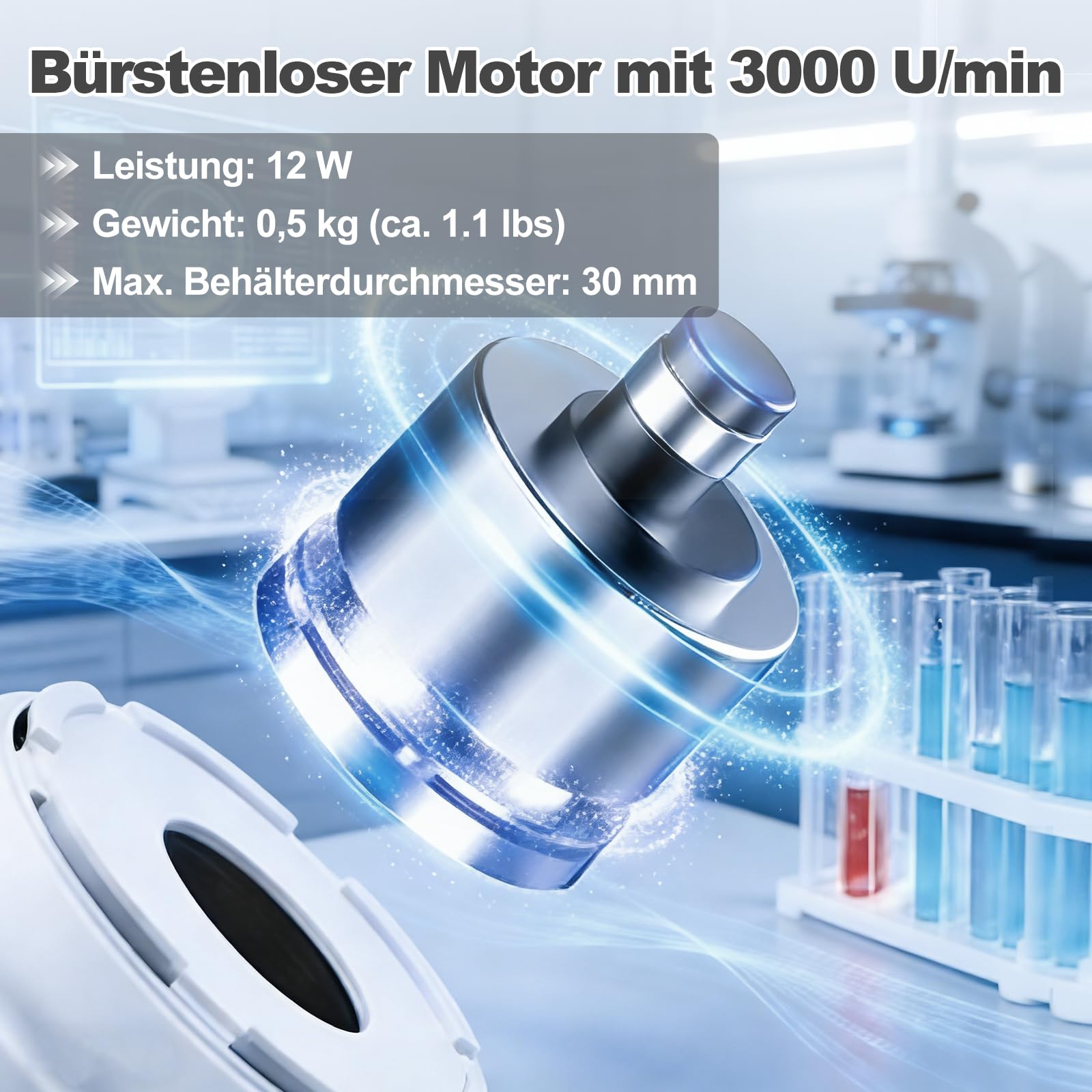 Vortex - Mini mixer per laboratorio, con funzione touch, 3000 giri/min, per agitatore di vernice, smalto, gel per ciglia, inchiostro per tatuaggi, 100 pezzi