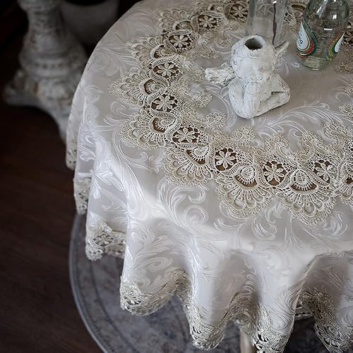 Miniatura 5 de ARTABLE Mantel pequeño de encaje de mesa de otoño y Navidad de macramé, cubierta de mesa para Acción de Gracias, exterior, granja, rústico, cocina,