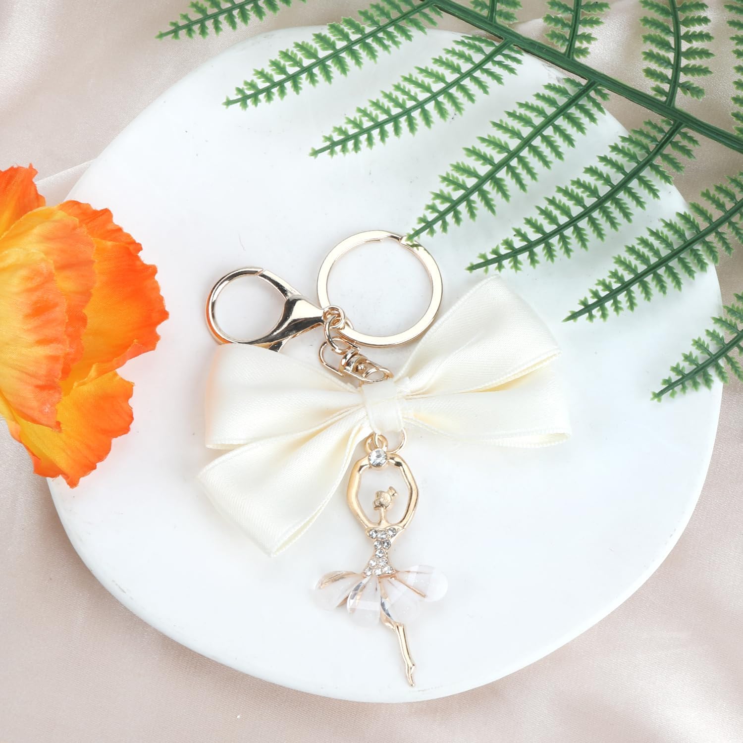 Dance Keychains Ballet Dancer Keychain with Bow Elegant Ballerina Keycharm for Women Dance Inspired Accessory Gift - Image 4